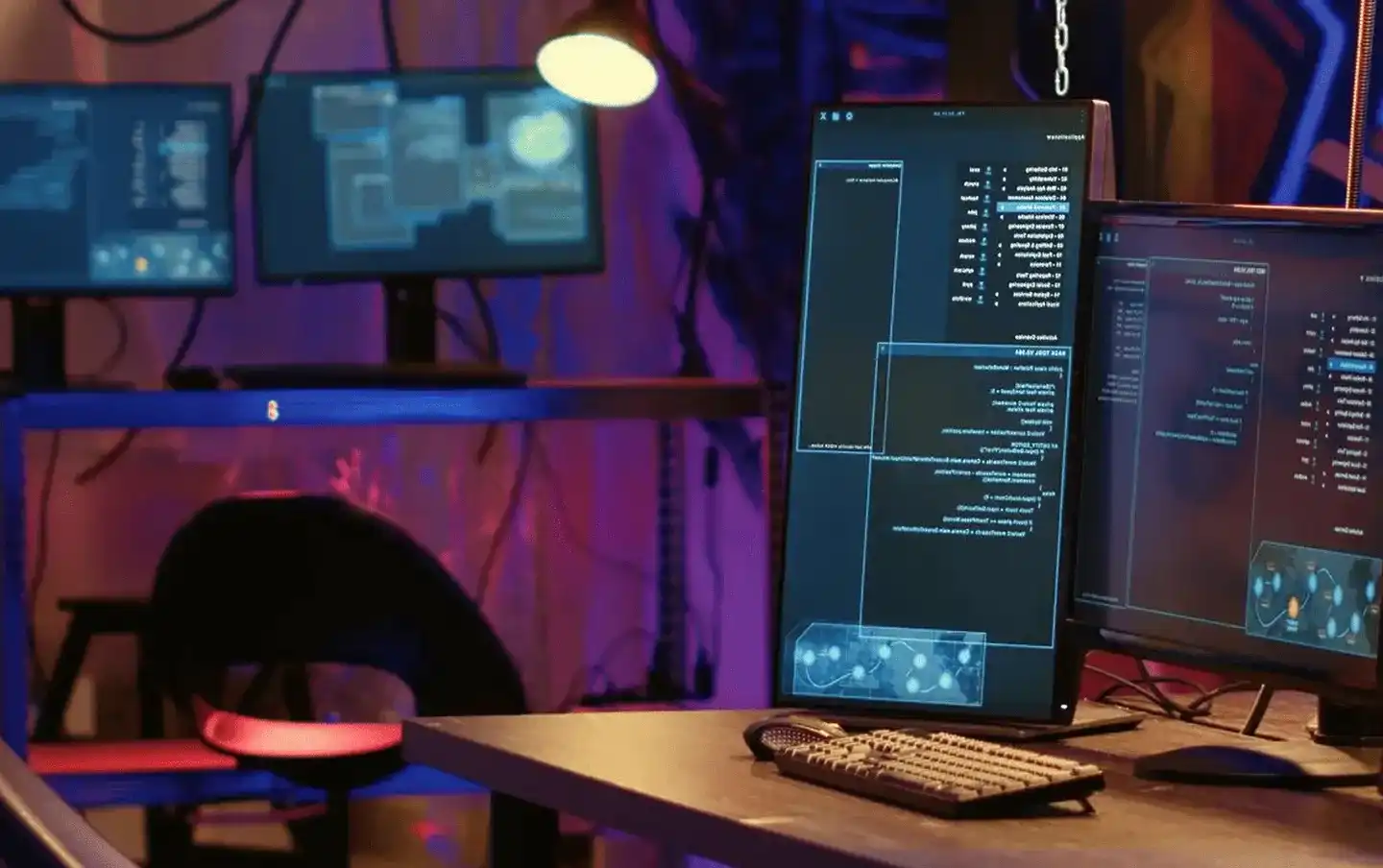 A desktop PC and monitor used for software testing services