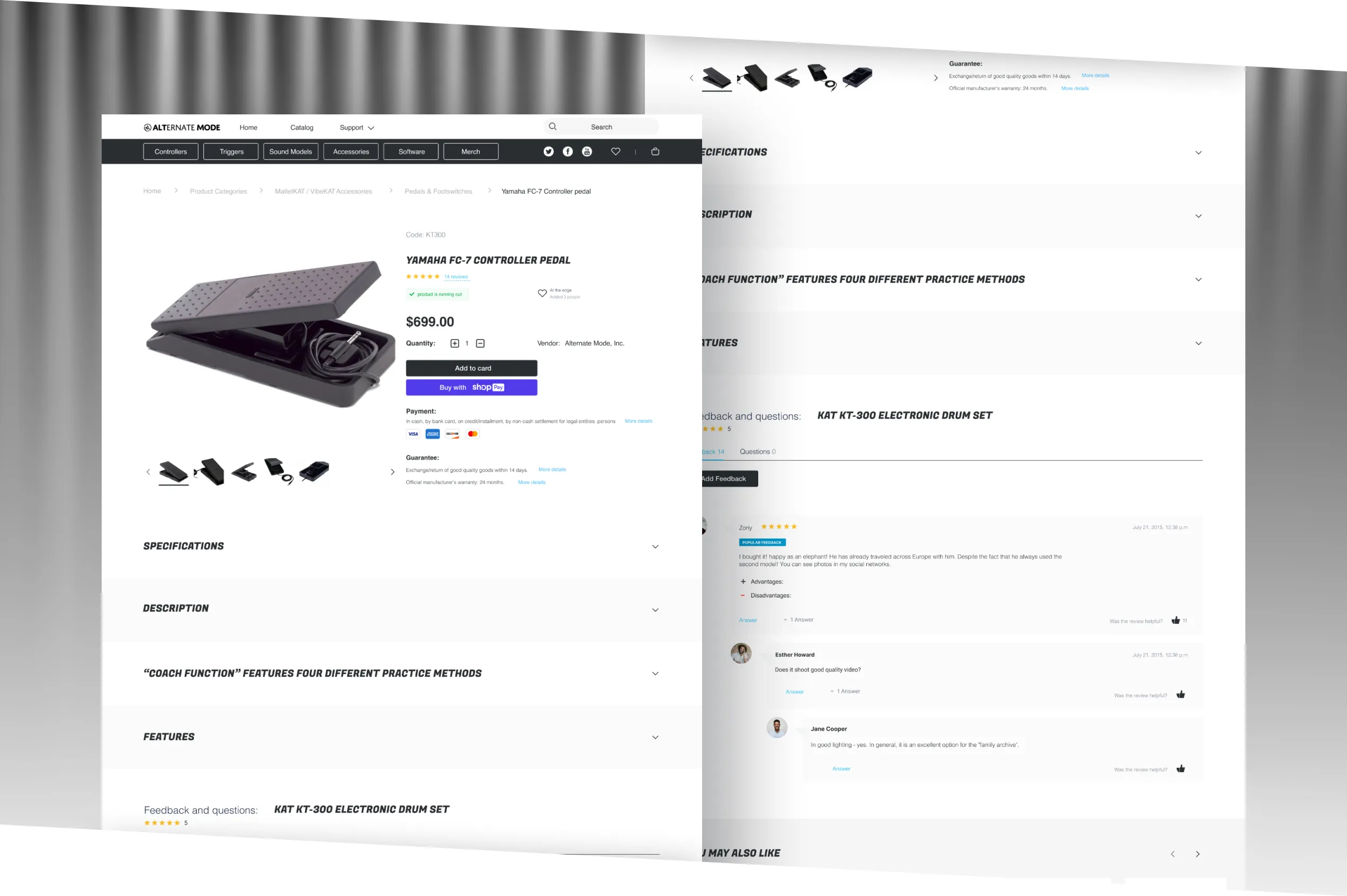 E-commerce Store for Electronic Percussion Instruments