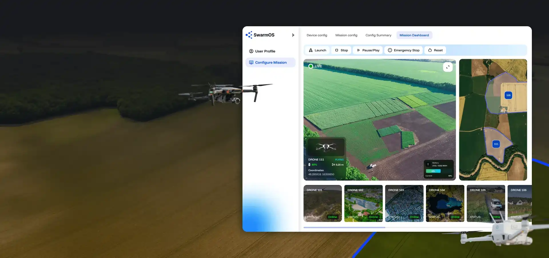 Hybrid Drones Swarm Orchestration Solution